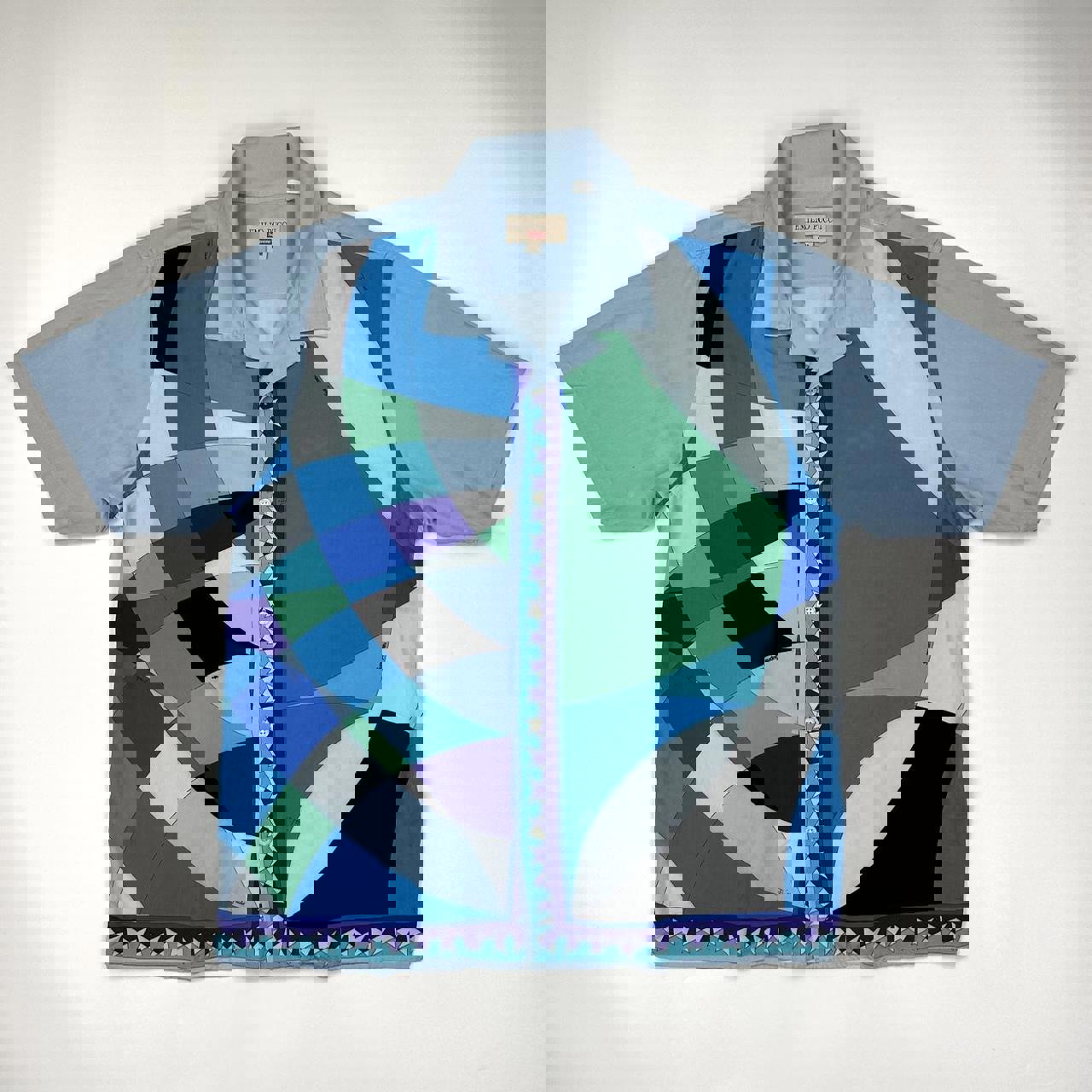 Supreme x Emilio Pucci short sleeve shirt in baby blue from FW21.