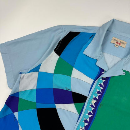 Supreme x Emilio Pucci short sleeve shirt in baby blue from FW21.