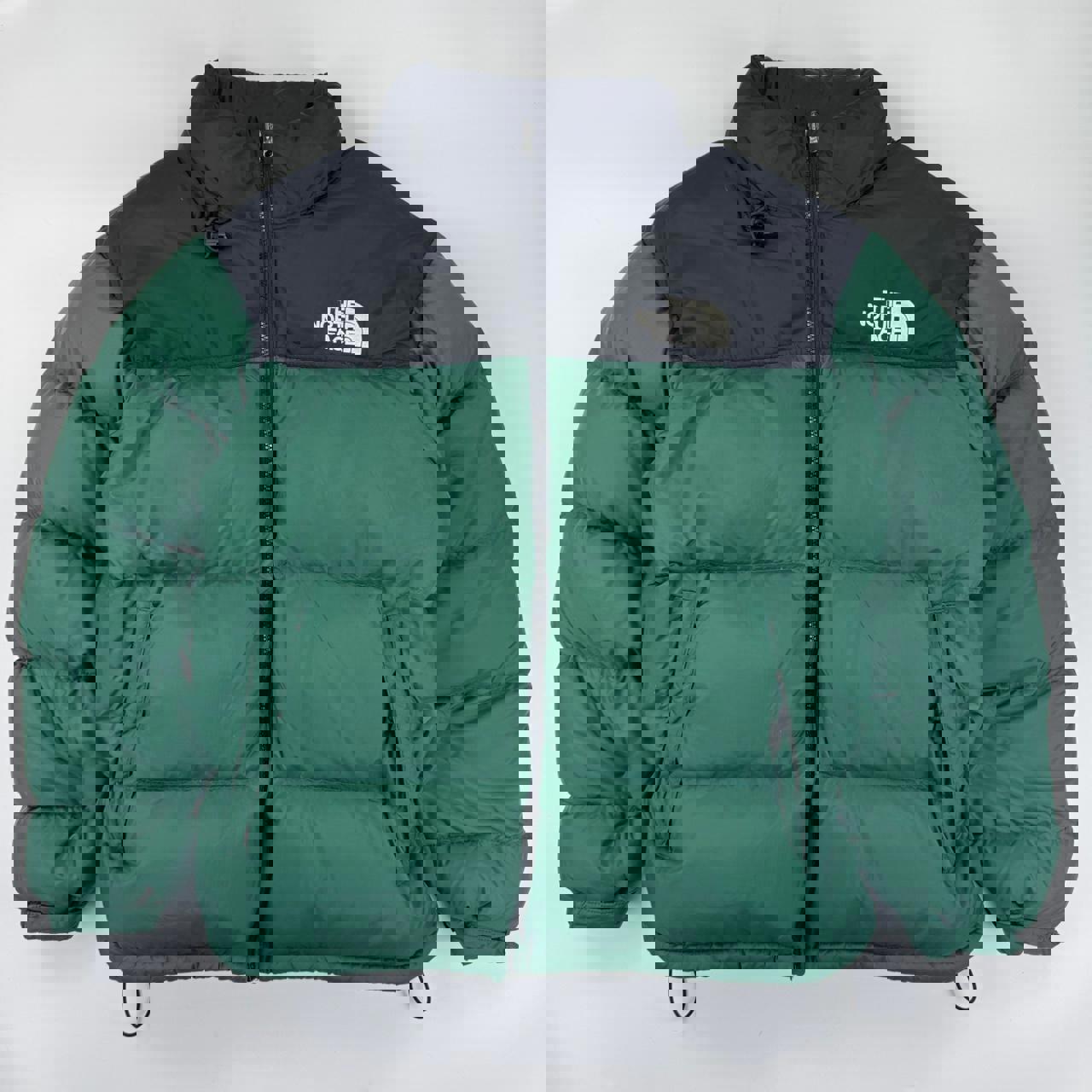 The North Face TNF 1996 Nuptse Puffer Jacket in forest green and black.