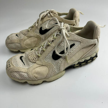 Nike x Stussy Zoom Spiridon sneakers in cream.