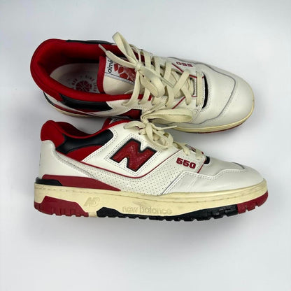 New Balance 550 x Aime Leon Dore in red and white colourway.
