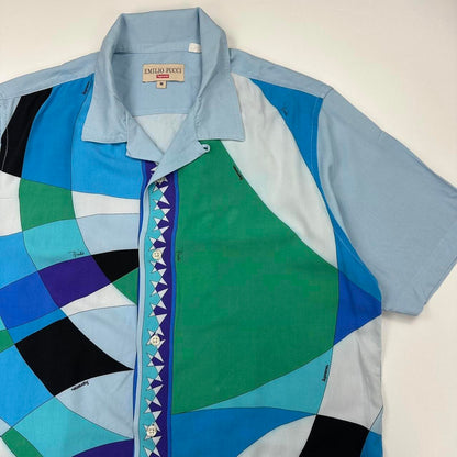 Supreme x Emilio Pucci short sleeve shirt in baby blue from FW21.