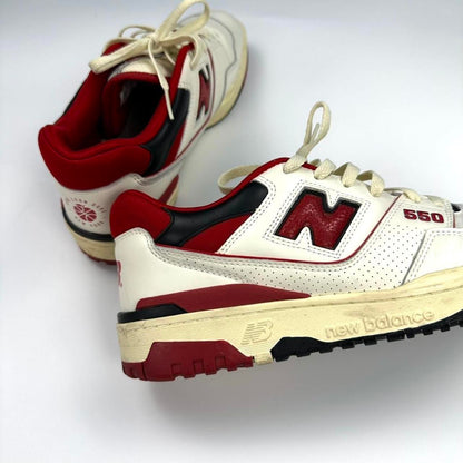 New Balance 550 x Aime Leon Dore in red and white colourway.